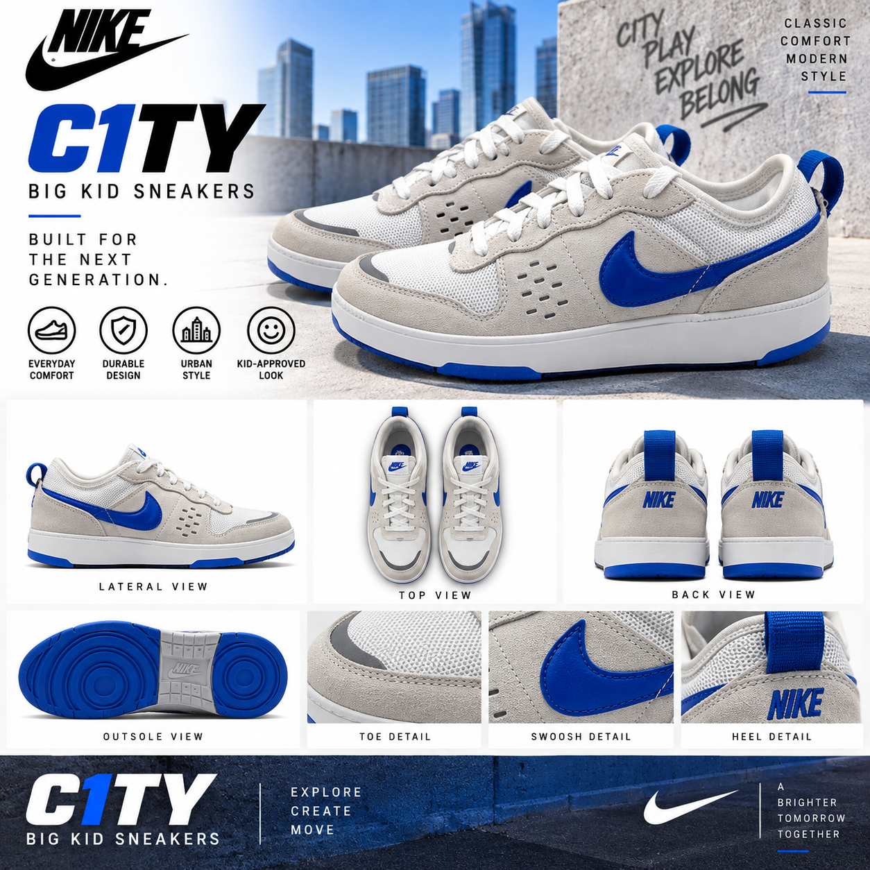 Nike C1TY big kid Sneakers