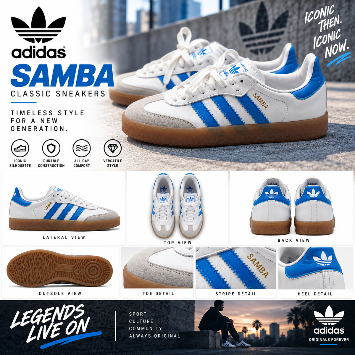 Adidas Samba sneakers Gum platform sole
