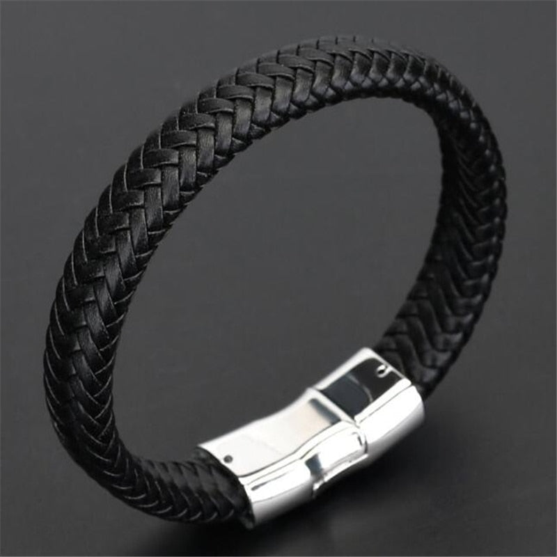 Trendy Genuine Leather Bracelets Mens Multilayer Braided Rope Bracelets Male Female Bracelets Retro Jewelry