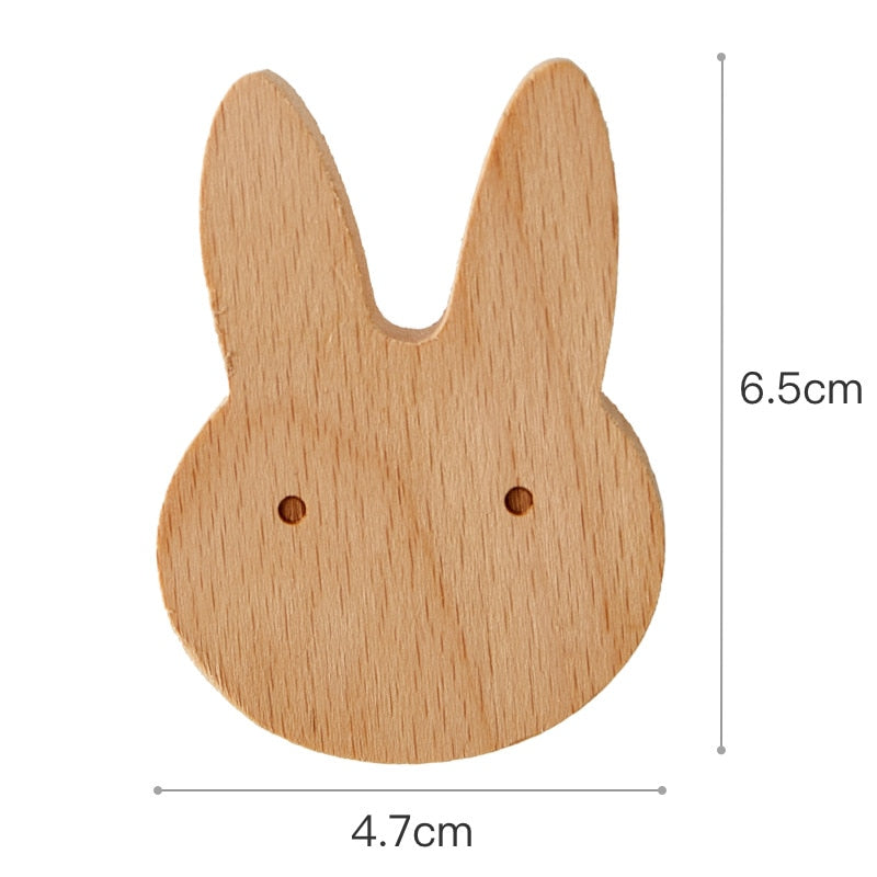 Wooden Hooks Cute Room Decor Animal Hook Wall Keychain Coat Hook Home Decoration Solid Wood Hook Hanger Kitchen Accessories