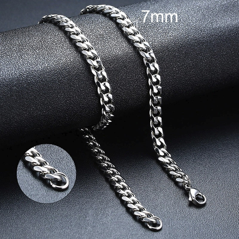 Vnox Cuban Chain Necklace for Men Women, Basic Punk Stainless Steel Curb Link Chain Chokers,Vintage Gold Color Solid Metal Colla