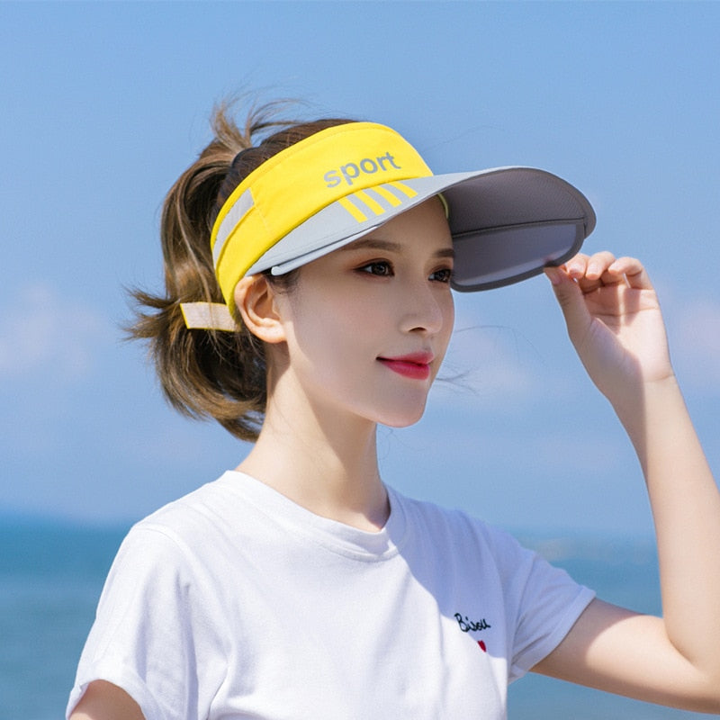 Sun Visors sports print sun hats for women wide brim beach hat UV