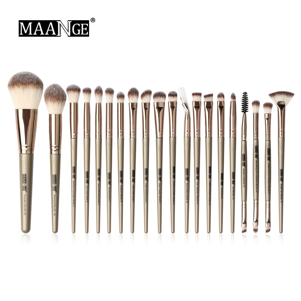 Makeup Brushes Set with Bag +1Pcs Sponge Beauty Powder Foundation Eyeshadow Make Up Brush Synthetic Wool 12/18/20 PCS
