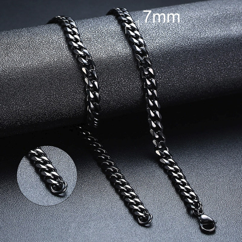 Vnox Cuban Chain Necklace for Men Women, Basic Punk Stainless Steel Curb Link Chain Chokers,Vintage Gold Color Solid Metal Colla