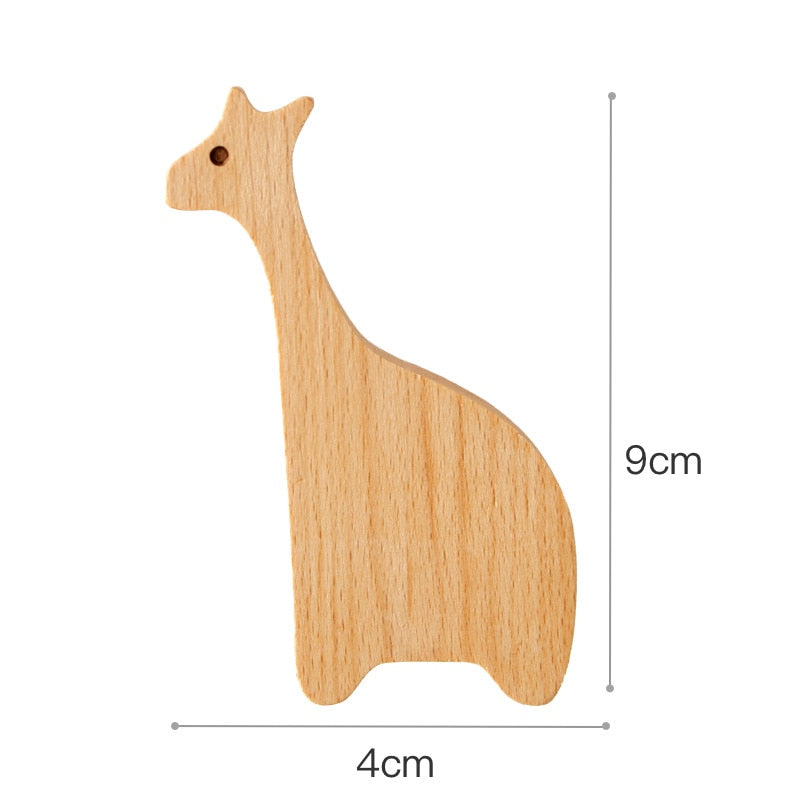 Wooden Hooks Cute Room Decor Animal Hook Wall Keychain Coat Hook Home Decoration Solid Wood Hook Hanger Kitchen Accessories