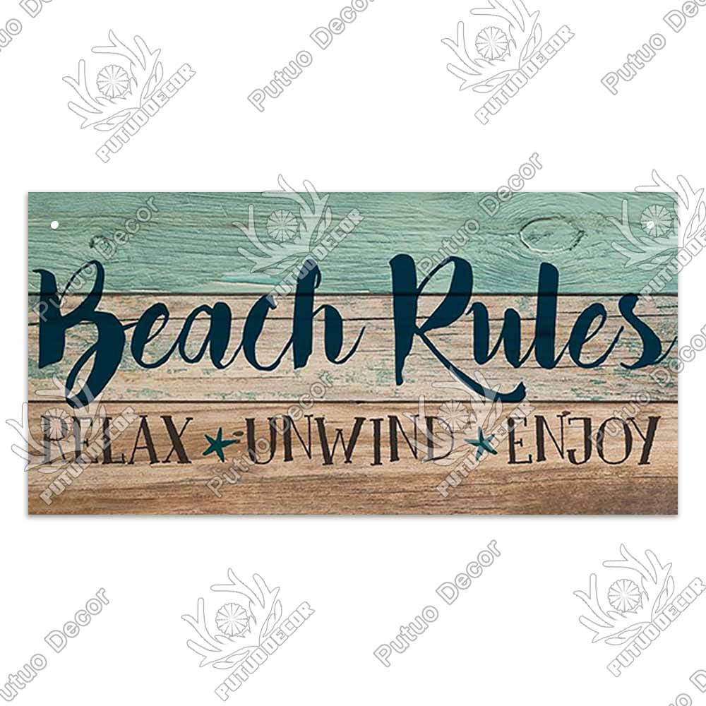 Patio Decor Beach Signs Hanging Plaque Summer Wood Wall Plaque Wooden Signs for Beach House Decoration Bar Beach Tent Decor