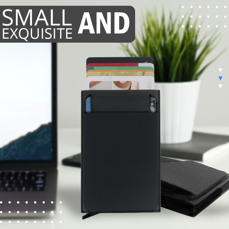 Wallet minimalistic Pop Up ID RFID Card Male Wallet Mini Package Aluminum Metal Protective Gear Storage Bag Smart Quick Release Women Wallet