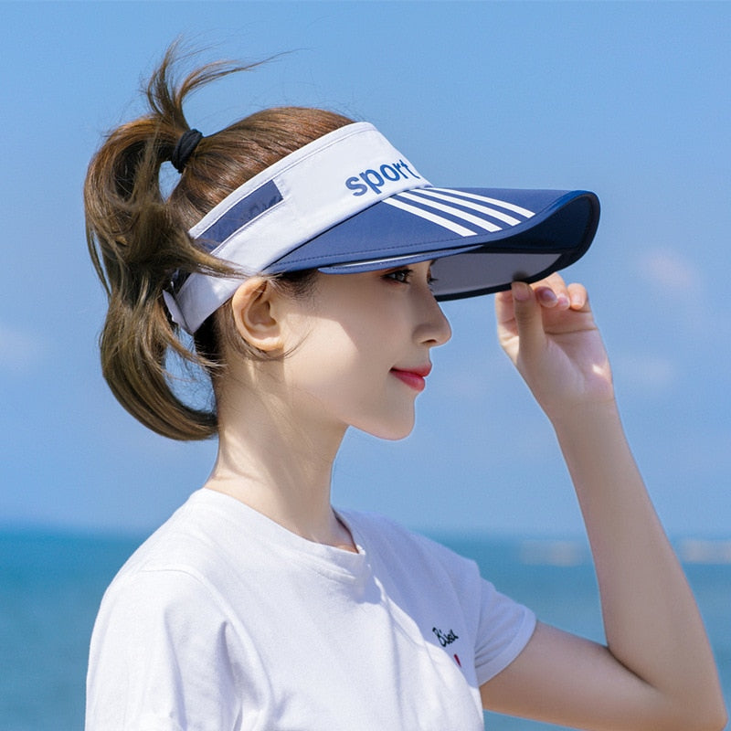 Sun Visors sports print sun hats for women wide brim beach hat UV