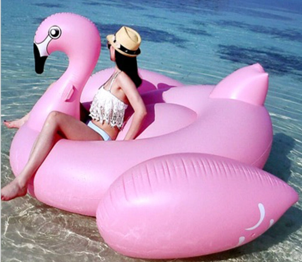 Inflatable Rose Gold Flamingo Swan Ride-on Swimming Pool Games Water Floats For pool 60 Inches Giant Summer Toys