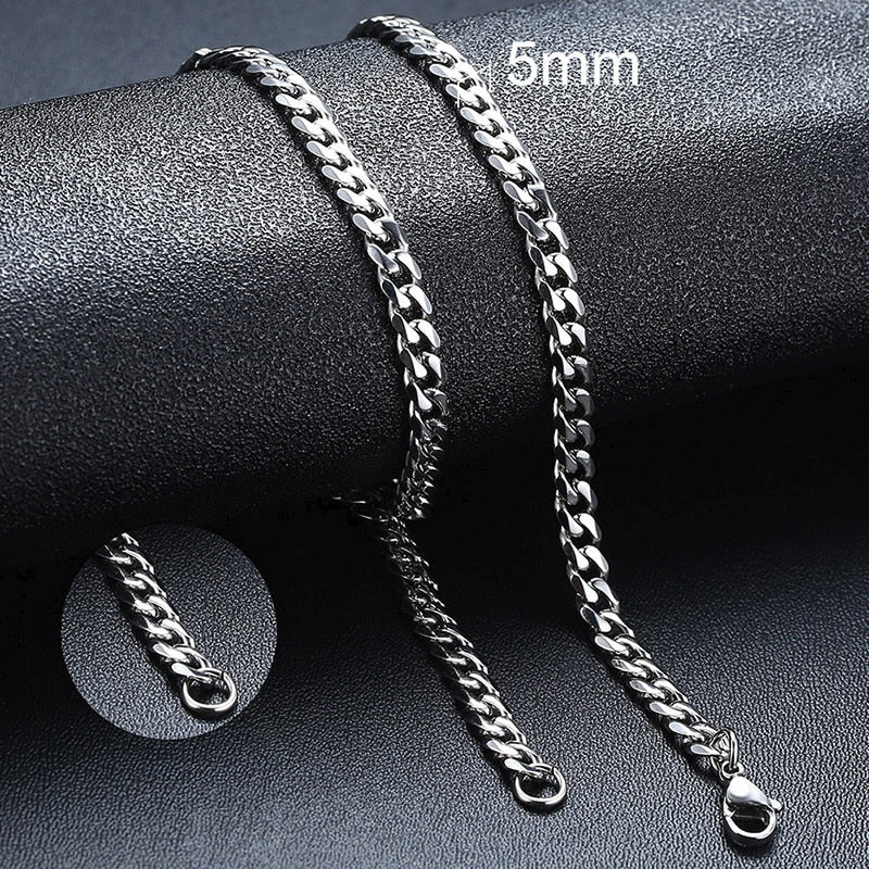 Vnox Cuban Chain Necklace for Men Women, Basic Punk Stainless Steel Curb Link Chain Chokers,Vintage Gold Color Solid Metal Colla