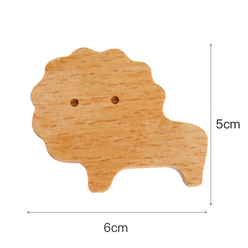 Wooden Hooks Cute Room Decor Animal Hook Wall Keychain Coat Hook Home Decoration Solid Wood Hook Hanger Kitchen Accessories