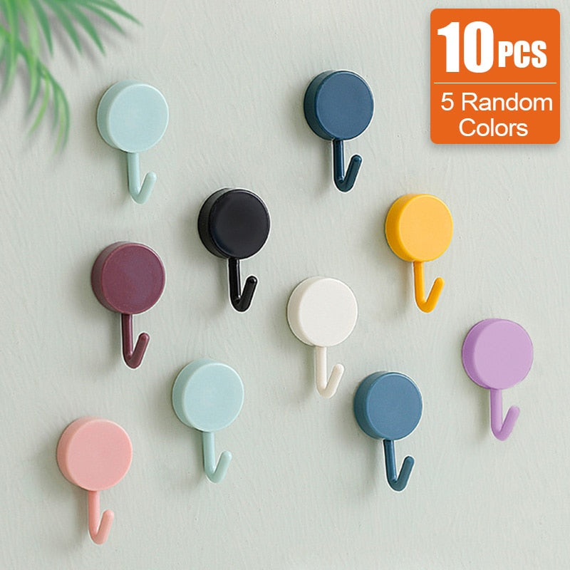 Wall Hooks Strong Without Drilling 10PCS Self Adhesive