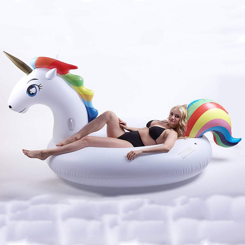 Inflatable Rose Gold Flamingo Swan Ride-on Swimming Pool Games Water Floats For pool 60 Inches Giant Summer Toys
