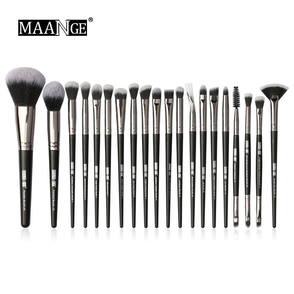 Makeup Brushes Set with Bag +1Pcs Sponge Beauty Powder Foundation Eyeshadow Make Up Brush Synthetic Wool 12/18/20 PCS