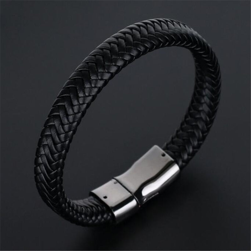 Trendy Genuine Leather Bracelets Mens Multilayer Braided Rope Bracelets Male Female Bracelets Retro Jewelry