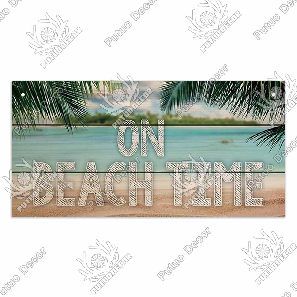 Patio Decor Beach Signs Hanging Plaque Summer Wood Wall Plaque Wooden Signs for Beach House Decoration Bar Beach Tent Decor