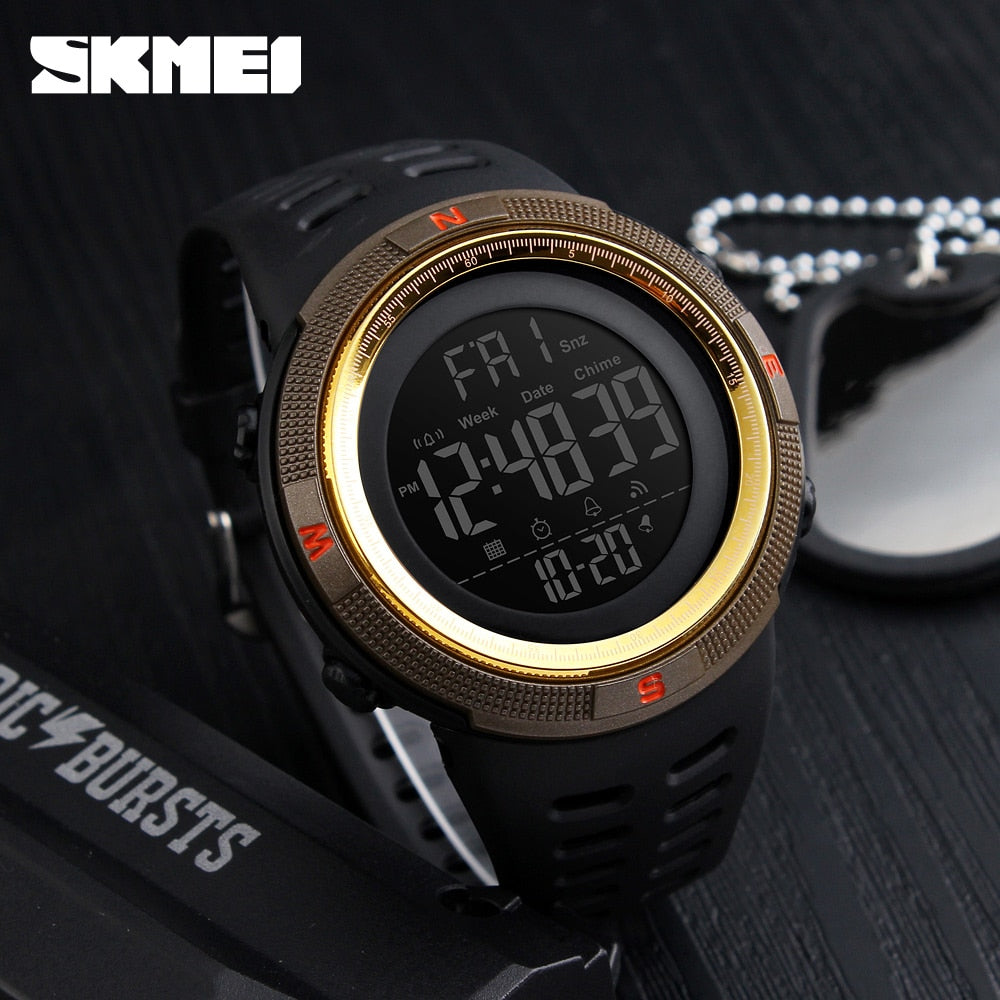 Men Sports Watches Fashion Chronos Countdown Waterproof LED Digital Watch Man Military Wrist Watch Relogio Masculino SKMEI
