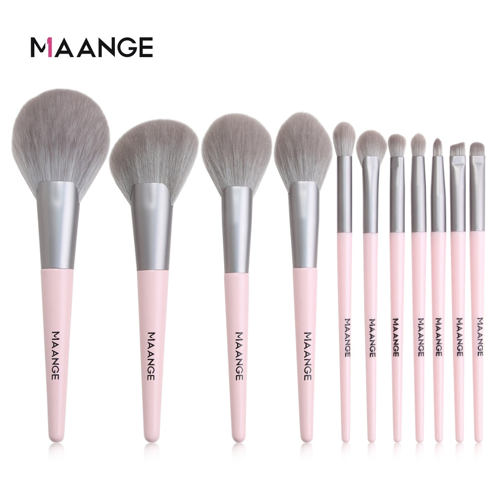 Makeup Brushes Set with Bag +1Pcs Sponge Beauty Powder Foundation Eyeshadow Make Up Brush Synthetic Wool 12/18/20 PCS