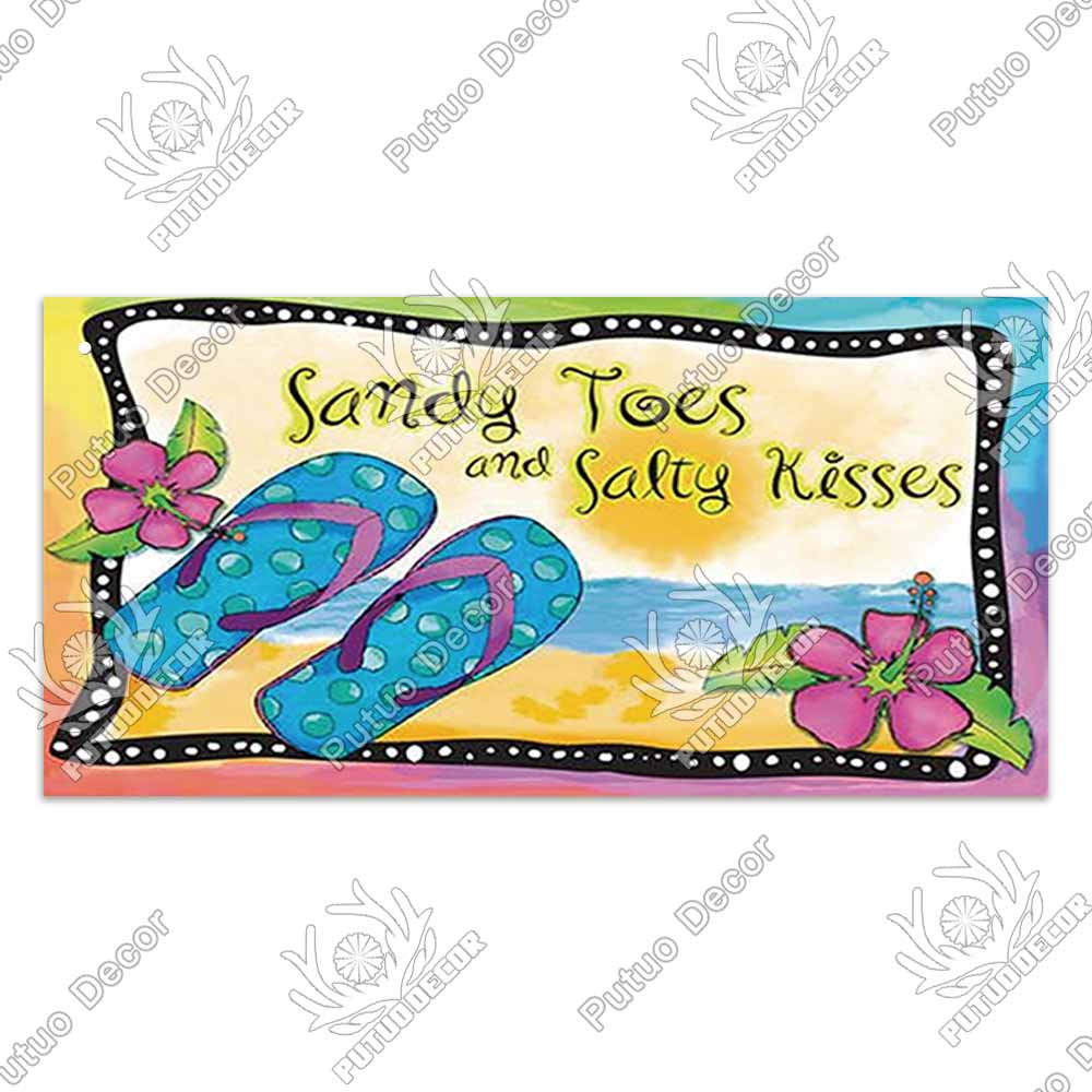 Patio Decor Beach Signs Hanging Plaque Summer Wood Wall Plaque Wooden Signs for Beach House Decoration Bar Beach Tent Decor