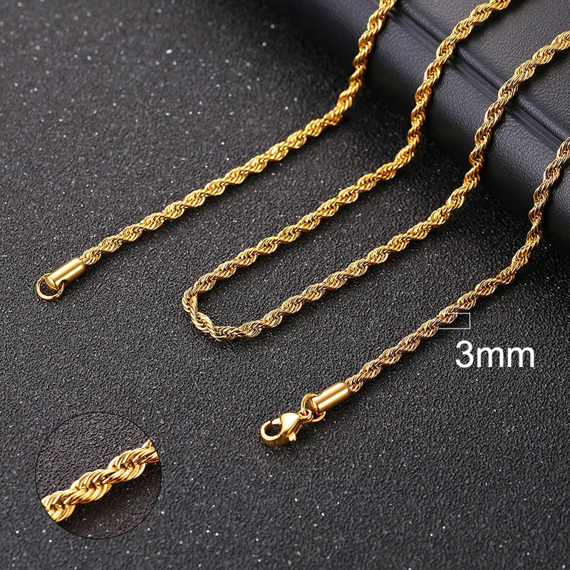 Vnox Cuban Chain Necklace for Men Women, Basic Punk Stainless Steel Curb Link Chain Chokers,Vintage Gold Color Solid Metal Colla