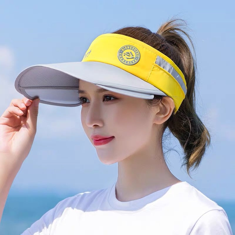 Sun Visors sports print sun hats for women wide brim beach hat UV