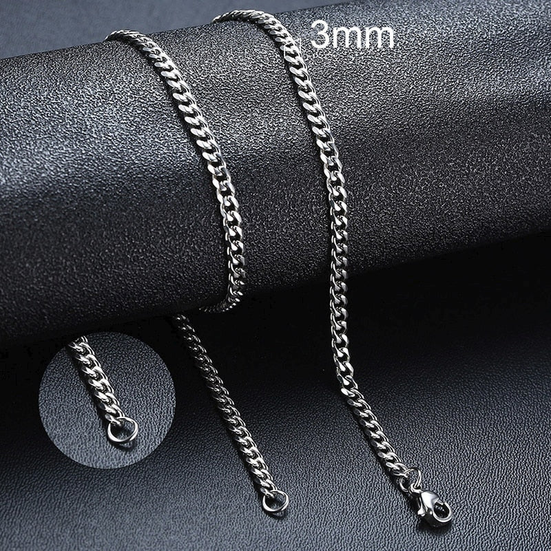Vnox Cuban Chain Necklace for Men Women, Basic Punk Stainless Steel Curb Link Chain Chokers,Vintage Gold Color Solid Metal Colla