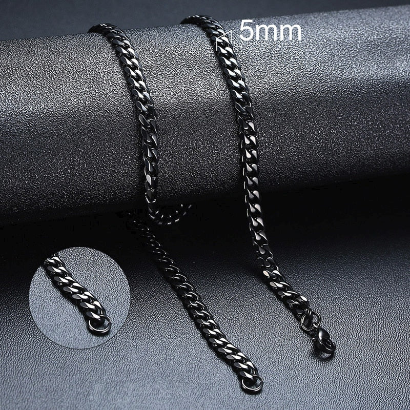 Vnox Cuban Chain Necklace for Men Women, Basic Punk Stainless Steel Curb Link Chain Chokers,Vintage Gold Color Solid Metal Colla