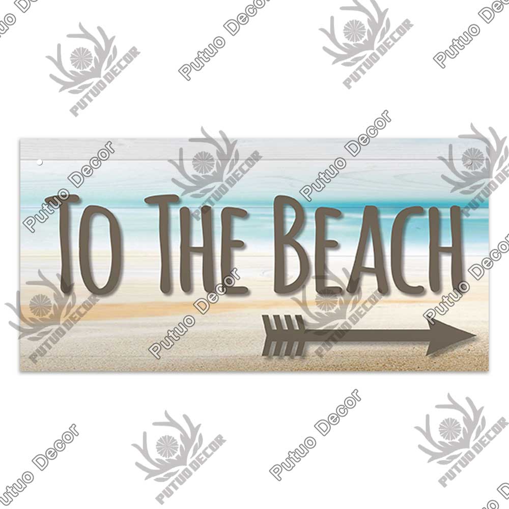 Patio Decor Beach Signs Hanging Plaque Summer Wood Wall Plaque Wooden Signs for Beach House Decoration Bar Beach Tent Decor