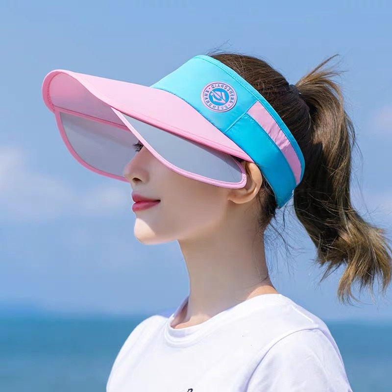 Sun Visors sports print sun hats for women wide brim beach hat UV