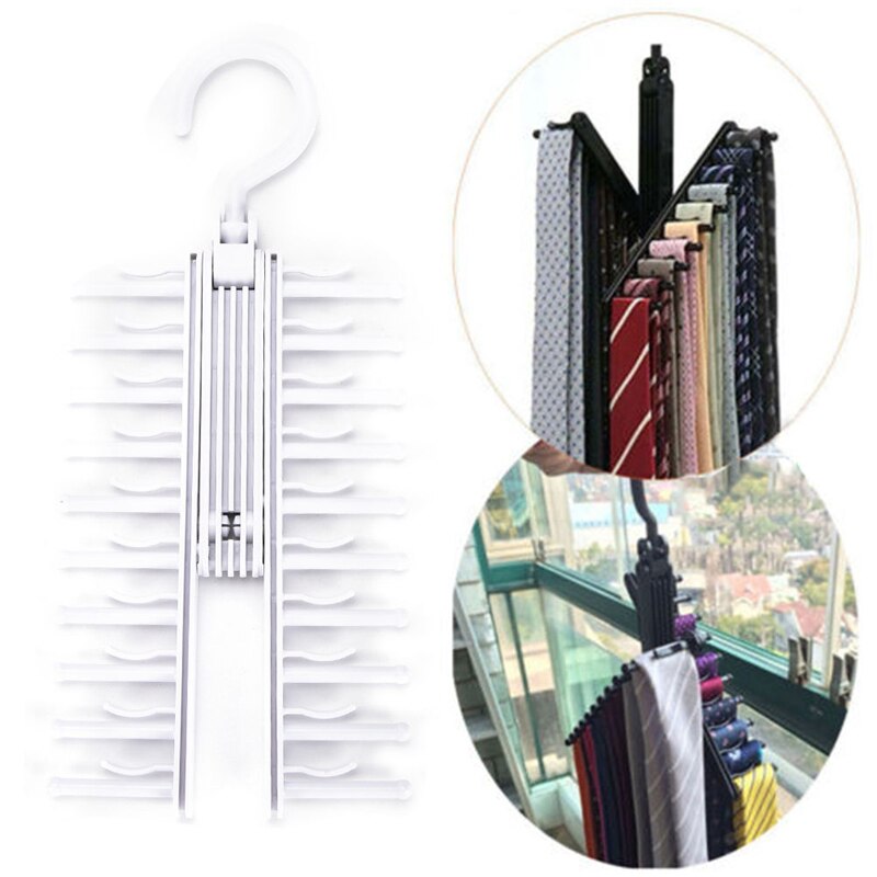 Creative Adjustable 360 Degree Rotating Tie Rack Belt Scarf Neckties Hanger Holder Closet Storage Organizer