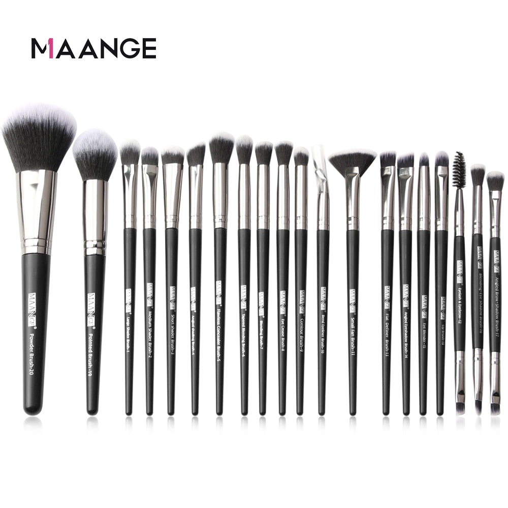 Makeup Brushes Set with Bag +1Pcs Sponge Beauty Powder Foundation Eyeshadow Make Up Brush Synthetic Wool 12/18/20 PCS