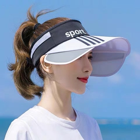 Sun Visors sports print sun hats for women wide brim beach hat UV