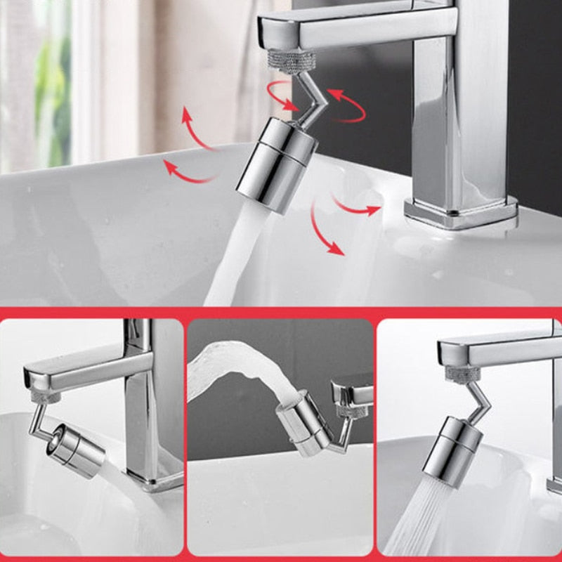 Universal Splash Filter Faucet 720 Degrees Spray Head Anti Splash Filter Faucet Movable Kitchen Tap Water Saving Nozzle Sprayer