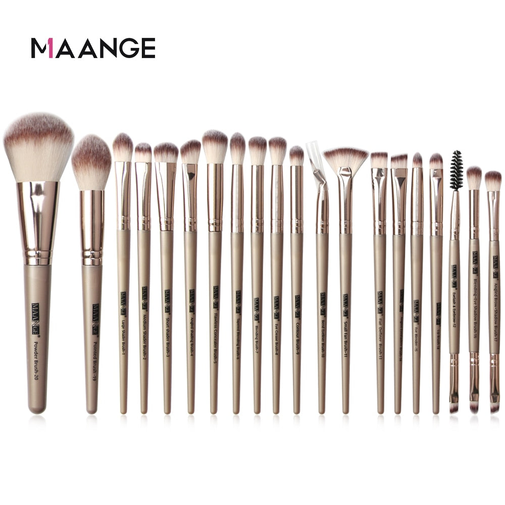 Makeup Brushes Set with Bag +1Pcs Sponge Beauty Powder Foundation Eyeshadow Make Up Brush Synthetic Wool 12/18/20 PCS