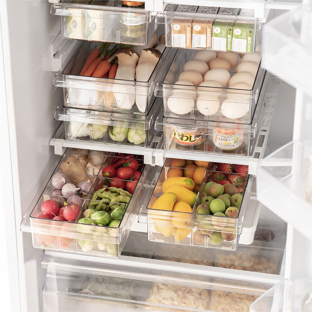 Fridge Organizers Storage Food Fruit Vegetable Container Refrigerator Organizer Drawers Rack Storage Container Kitchen Supplies