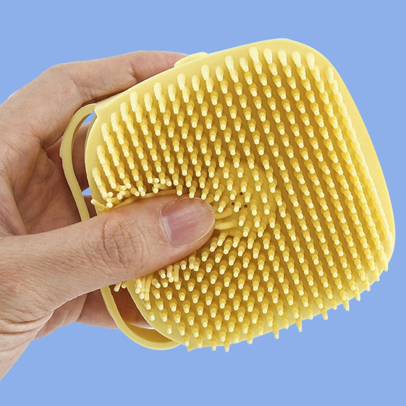 Puppy dog or cat Bath Massage Gloves Brush Soft Safety Silicone