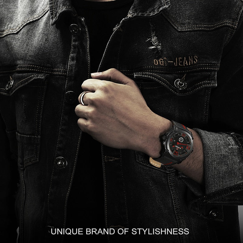 Watch NAVIFORCE Hot Sale Sport Mens Watches Top Brand Luxury Waterproof Leather Quartz Male Wristwatch