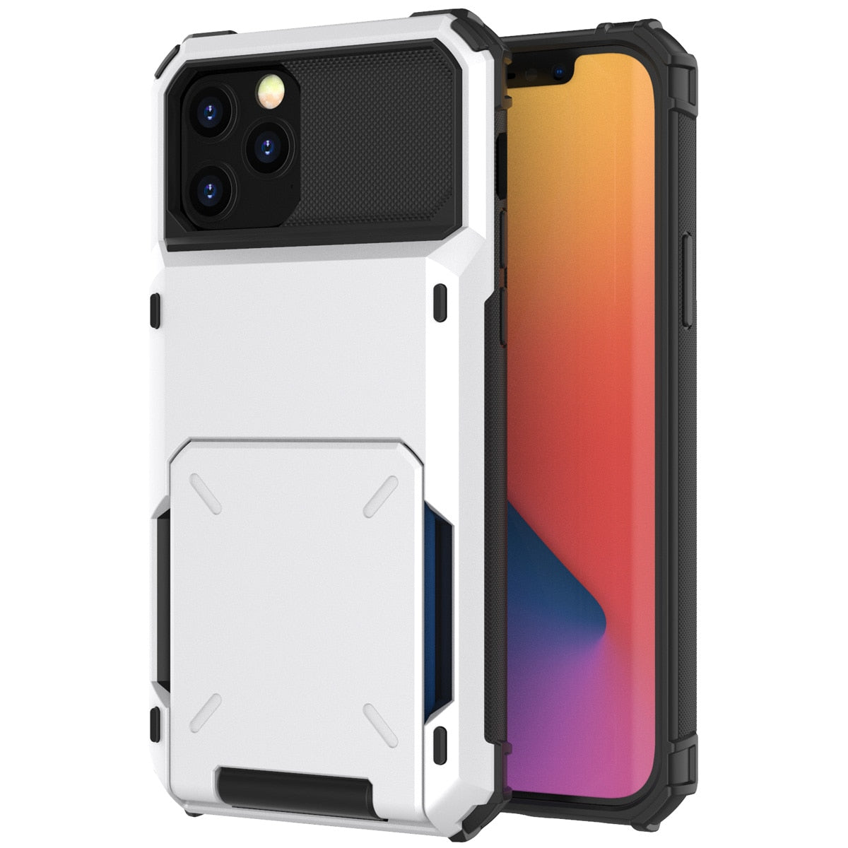 Business Armor Slide Wallet Card Slots Holder Cover for iPhone