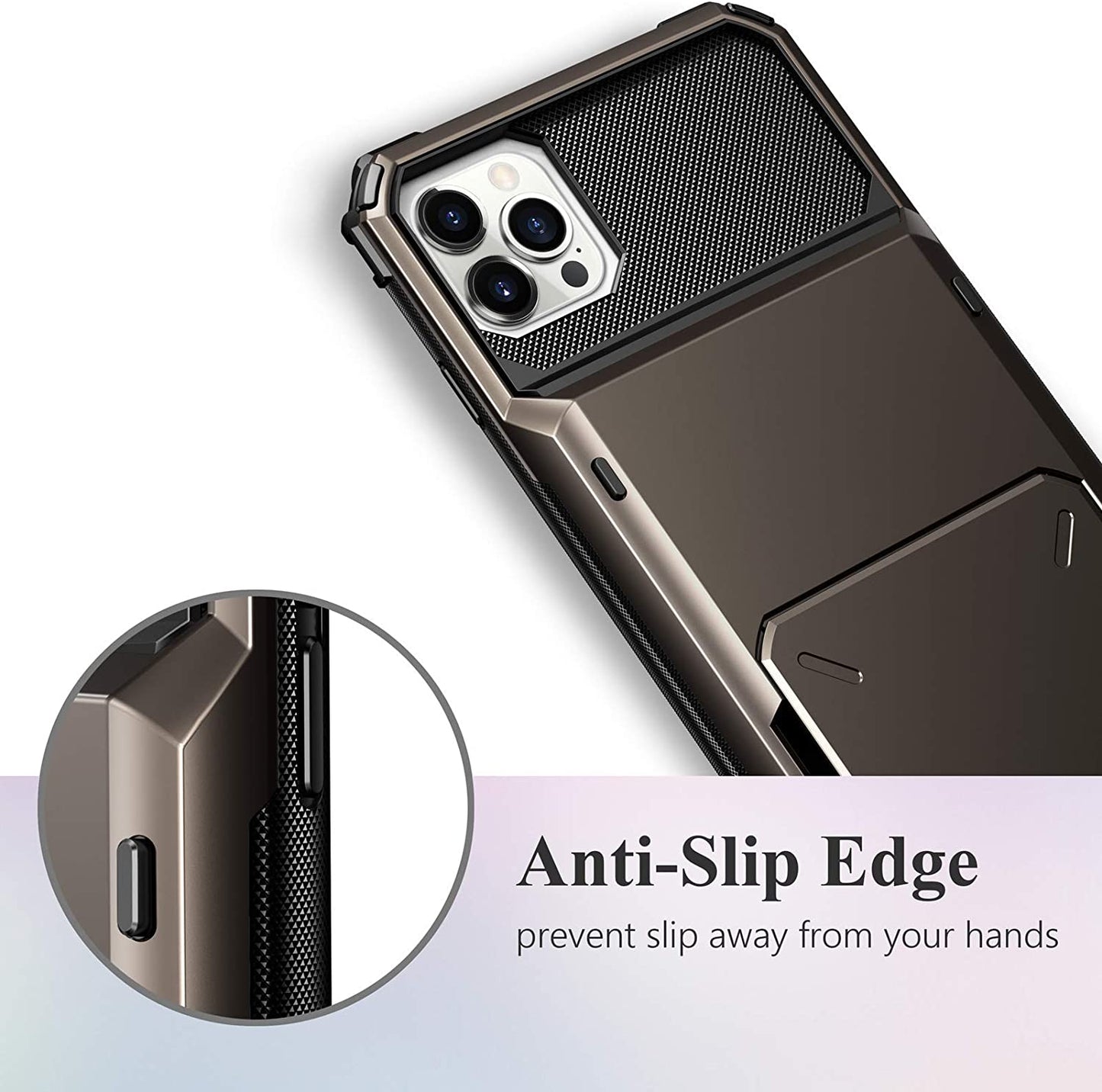 Business Armor Slide Wallet Card Slots Holder Cover for iPhone