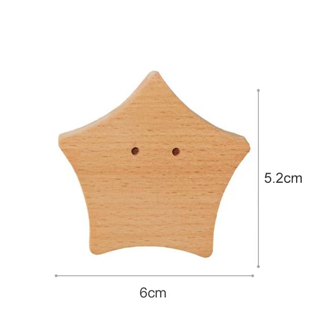 Wooden Hooks Cute Room Decor Animal Hook Wall Keychain Coat Hook Home Decoration Solid Wood Hook Hanger Kitchen Accessories