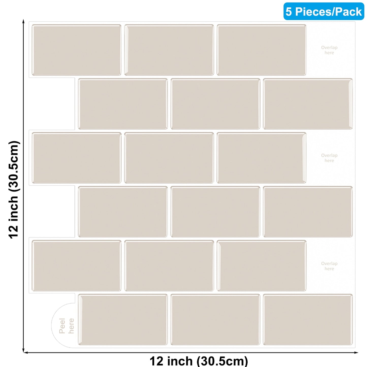Kitchen Wall 12x12 inch Peel And Stick Tiles Home Wallpaper