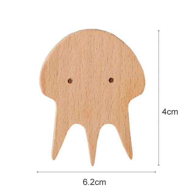 Wooden Hooks Cute Room Decor Animal Hook Wall Keychain Coat Hook Home Decoration Solid Wood Hook Hanger Kitchen Accessories