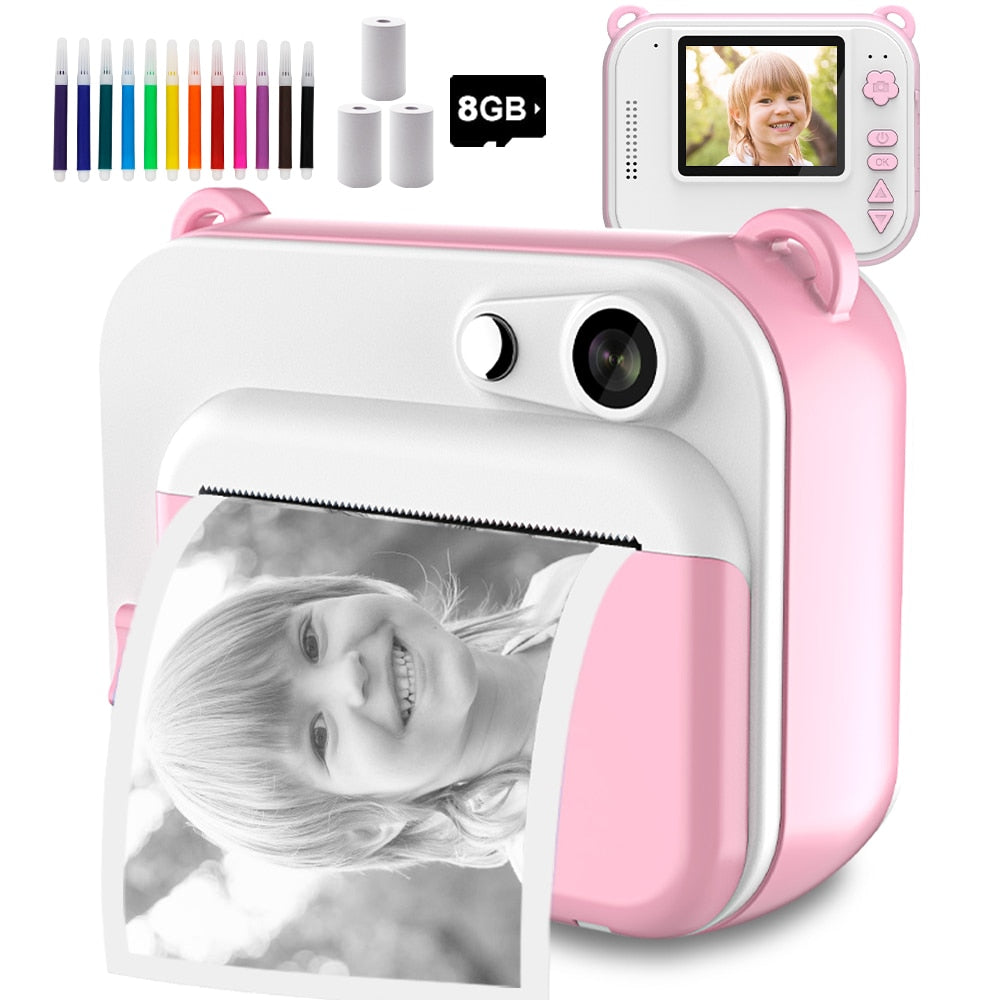Childrens Instant Print Camera With Thermal Printer Kids Digital Photo Camera Girls Toy Child Camera Video boys Birthday Gift