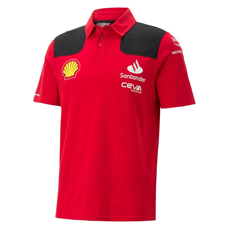 Formula 1 new racing red hot team official website short-sleeved T-shirt polo 2023