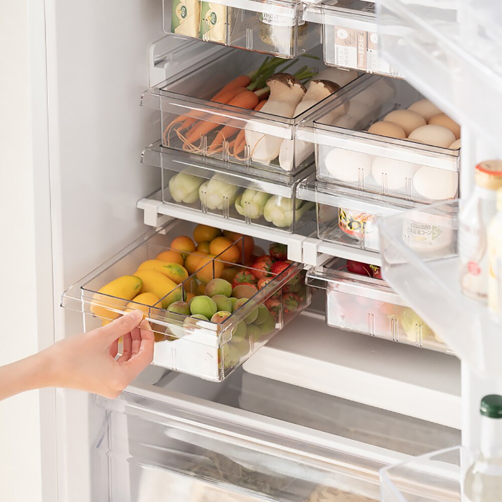 Fridge Organizers Storage Food Fruit Vegetable Container Refrigerator Organizer Drawers Rack Storage Container Kitchen Supplies