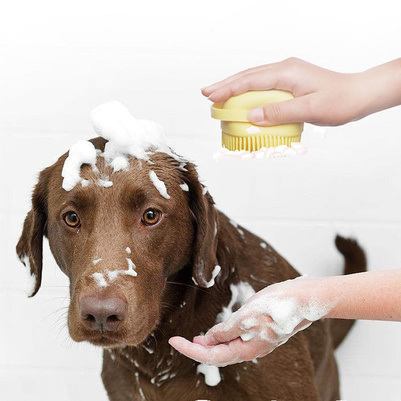 Puppy dog or cat Bath Massage Gloves Brush Soft Safety Silicone