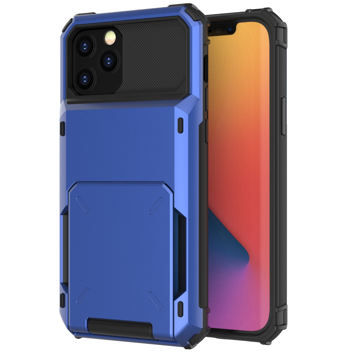 Business Armor Slide Wallet Card Slots Holder Cover for iPhone