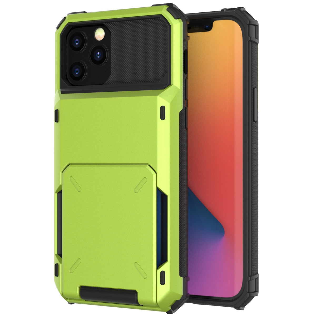 Business Armor Slide Wallet Card Slots Holder Cover for iPhone