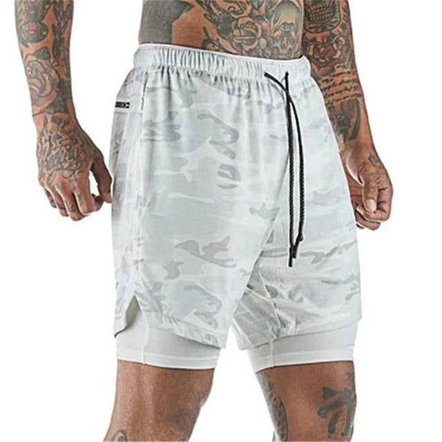 Sport Shorts Men Sportswear Double-deck Running Shorts 2 In 1 Beach Bottoms Summer Gym Fitness Training Jogging Short Pants