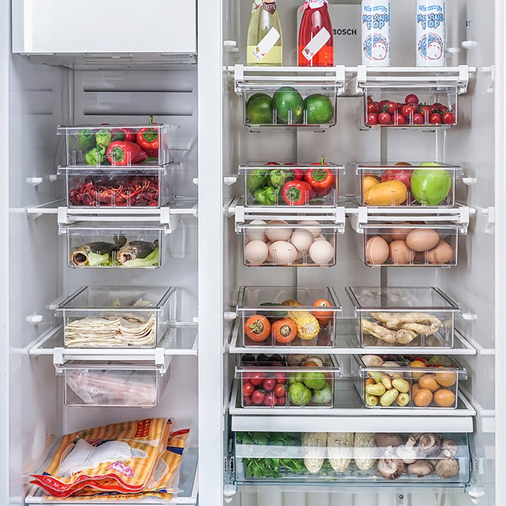 Fridge Organizers Storage Food Fruit Vegetable Container Refrigerator Organizer Drawers Rack Storage Container Kitchen Supplies